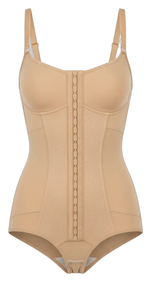 Body faja color nude con broches al frente