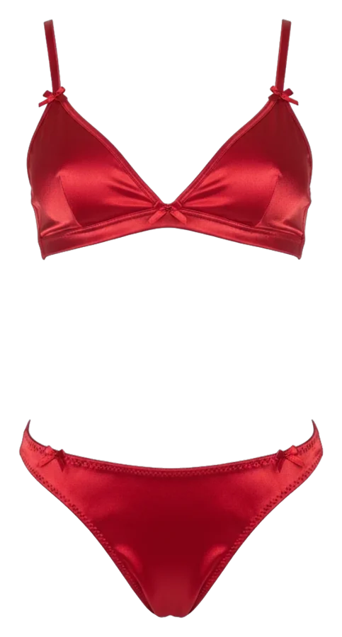 Conjunto rojo de satén
